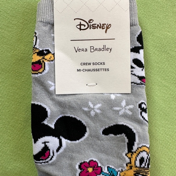 VERA BRADLEY DISNEY CREW SOCKS:NWT MICKEYDILLY PAISLEY - Picture 4 of 10